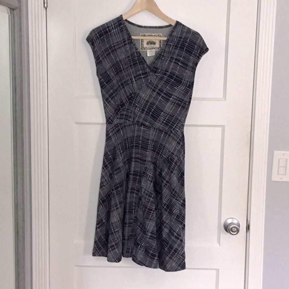 Navy plaid dress